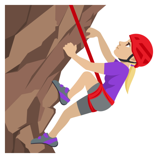 Mulher Escalando: Pele Morena Clara para JoyPixels 10.0