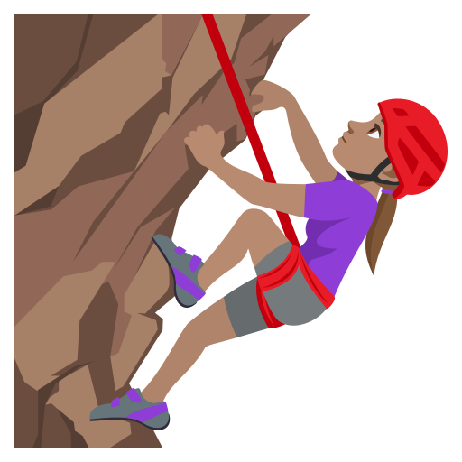 Mulher Escalando: Pele Morena para JoyPixels 10.0