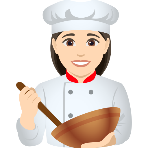 Cozinheira: Pele Clara para JoyPixels 10.0