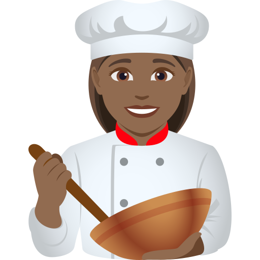 Cozinheira: Pele Morena Escura para JoyPixels 10.0
