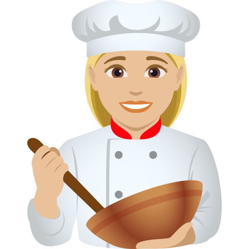 Cozinheira: Pele Morena Clara para JoyPixels 10.0