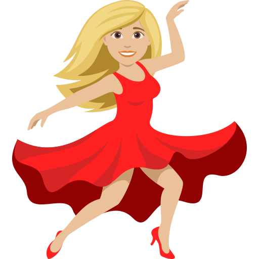 Mulher Dançando: Pele Morena Clara para JoyPixels 10.0