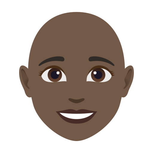 Жінка: дуже темний тон шкіри без волосся для JoyPixels 10.0