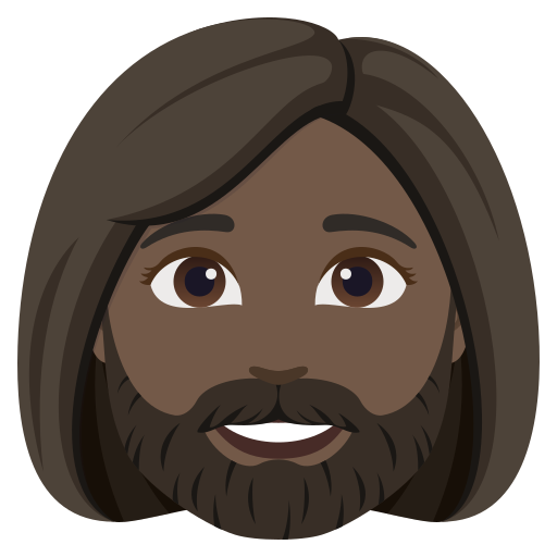 Бородата жінка: дуже темний тон шкіри для JoyPixels 10.0