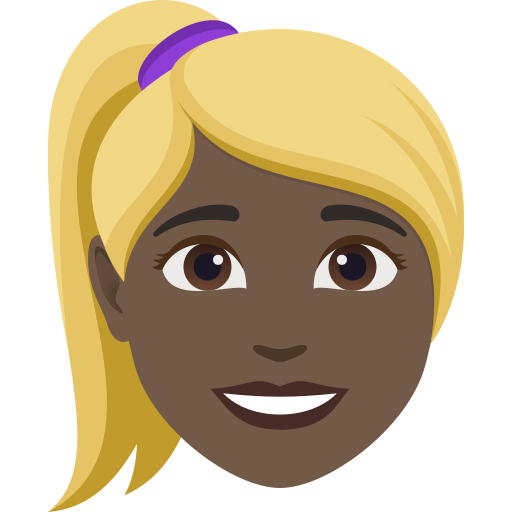 Mulher: Cabelo Loiro: Pele Escura para JoyPixels 10.0