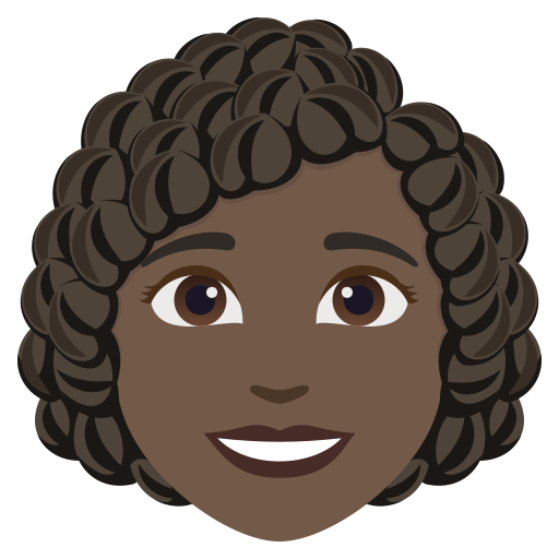 Mulher: Pele Escura, Cabelo Cacheado para JoyPixels 10.0