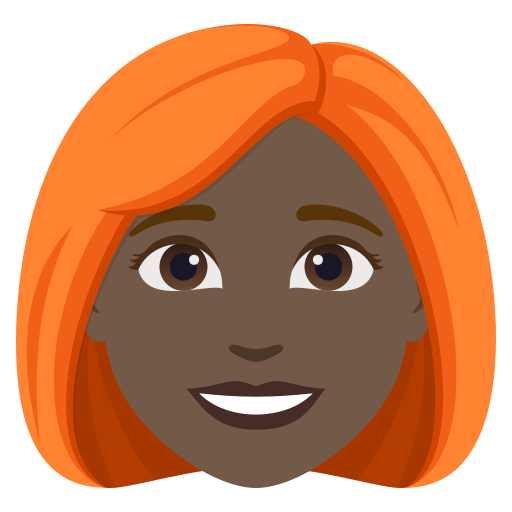 Mulher: Pele Escura, Cabelo Vermelho para JoyPixels 10.0