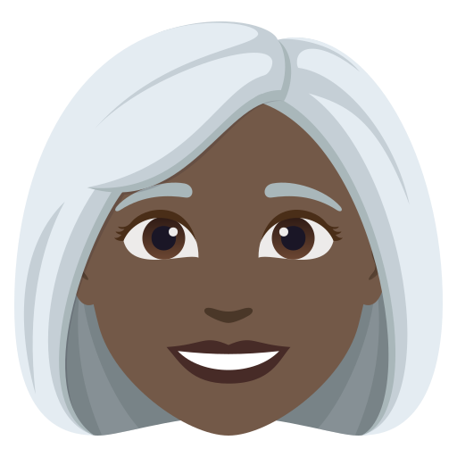 Mulher: Pele Escura, Cabelo Branco para JoyPixels 10.0