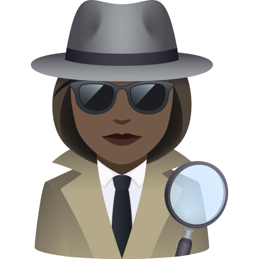 Detektif wanita: warna kulit gelap untuk JoyPixels 10.0