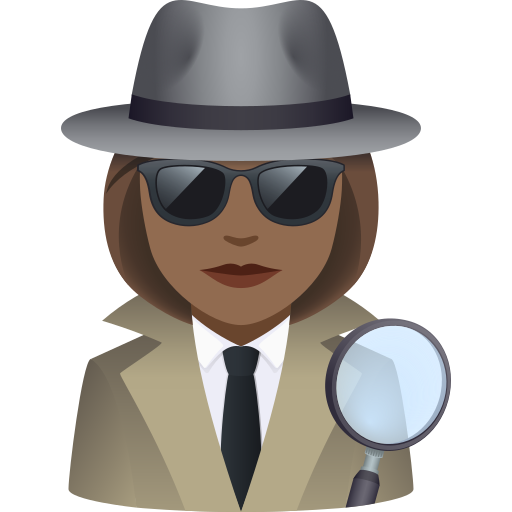 Detektif wanita: warna kulit gelap-sedang untuk JoyPixels 10.0