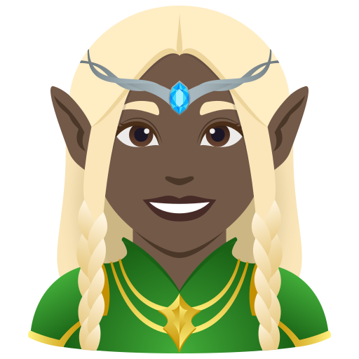 Elfa: Pele Escura para JoyPixels 10.0