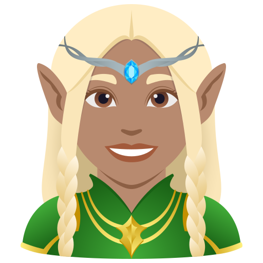 Жінка-ельф: середній тон шкіри для JoyPixels 10.0