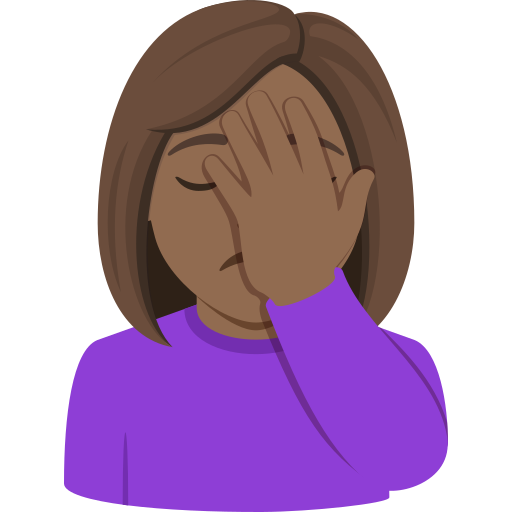 Mulher Decepcionada: Pele Morena Escura para JoyPixels 10.0