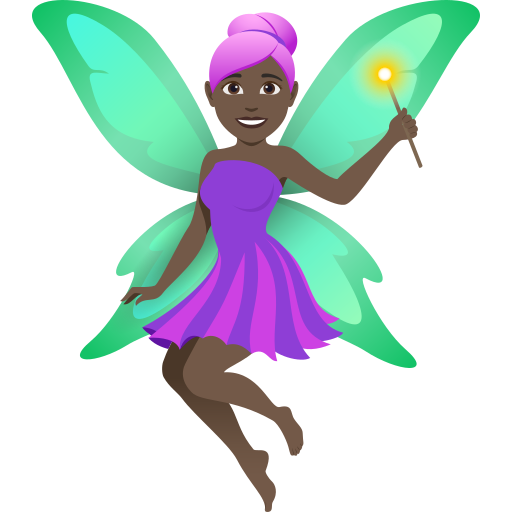 Mulher Fada: Pele Escura para JoyPixels 10.0