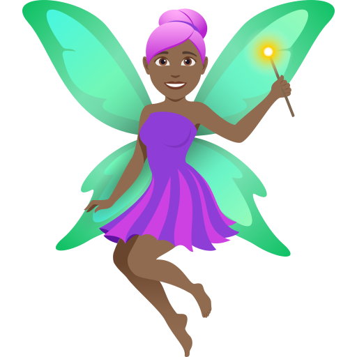 Mulher Fada: Pele Morena Escura para JoyPixels 10.0