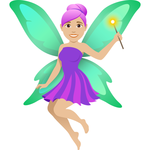 Mulher Fada: Pele Morena Clara para JoyPixels 10.0