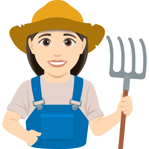 Fazendeira: Pele Clara para JoyPixels 10.0