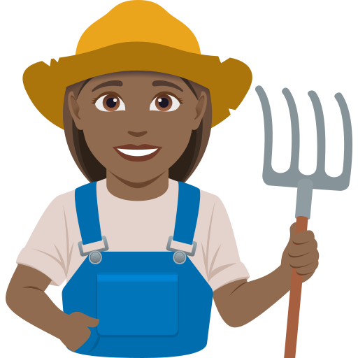 Fazendeira: Pele Morena Escura para JoyPixels 10.0