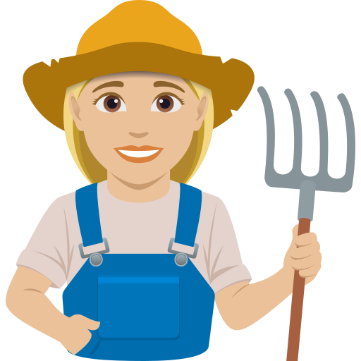 Fazendeira: Pele Morena Clara para JoyPixels 10.0