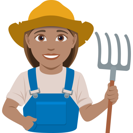 Fazendeira: Pele Morena para JoyPixels 10.0