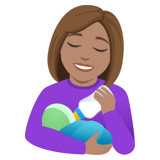 Mulher Alimentando Bebê: Pele Morena para JoyPixels 10.0