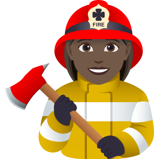 Bombeira: Pele Escura para JoyPixels 10.0