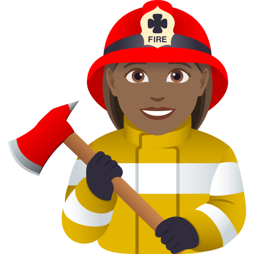 Bombeira: Pele Morena Escura para JoyPixels 10.0