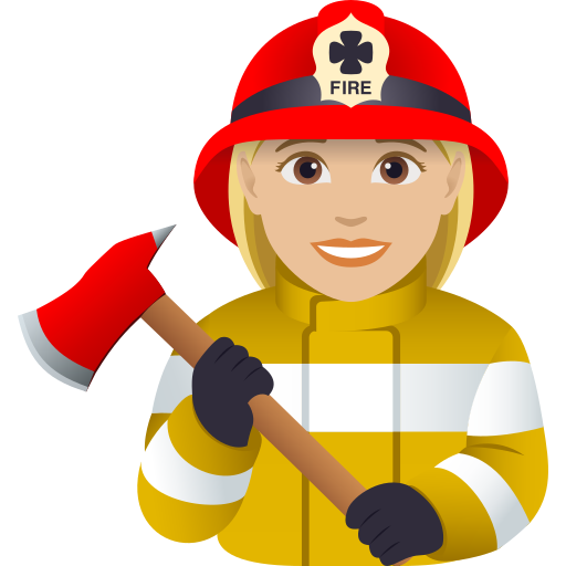 Bombeira: Pele Morena Clara para JoyPixels 10.0