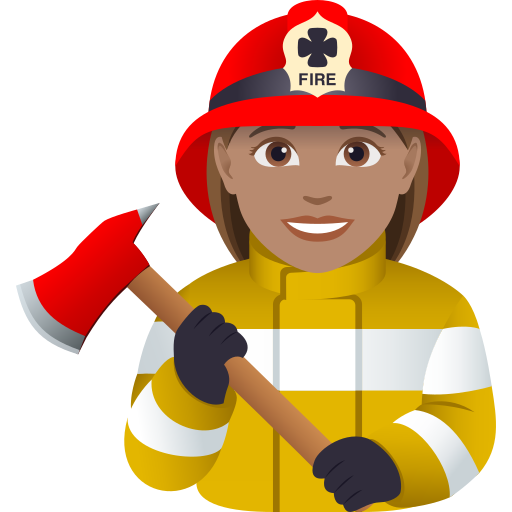 Bombeira: Pele Morena para JoyPixels 10.0