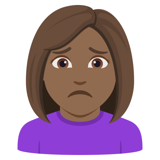 Mulher Franzindo A Sobrancelha: Pele Morena Escura para JoyPixels 10.0