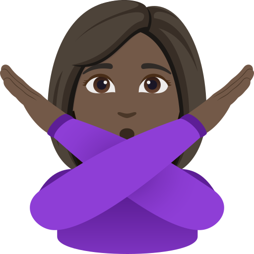 Mulher Fazendo Gesto De “Não”: Pele Escura para JoyPixels 10.0