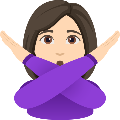 Mulher Fazendo Gesto De “Não”: Pele Clara para JoyPixels 10.0