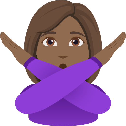 Mulher Fazendo Gesto De “Não”: Pele Morena Escura para JoyPixels 10.0