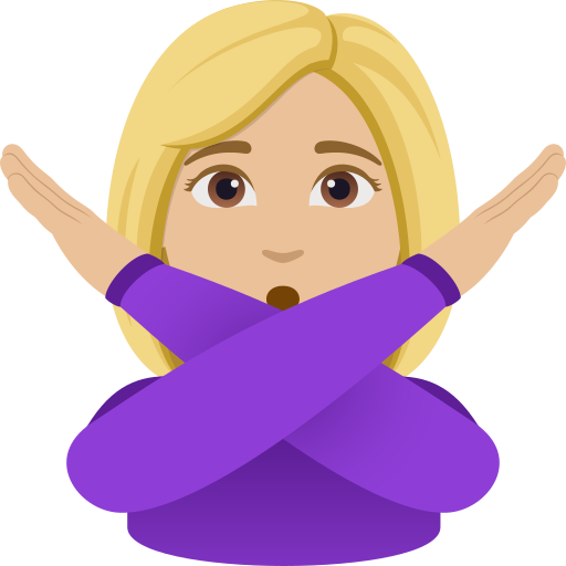 Mulher Fazendo Gesto De “Não”: Pele Morena Clara para JoyPixels 10.0