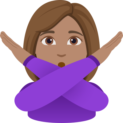 Mulher Fazendo Gesto De “Não”: Pele Morena para JoyPixels 10.0