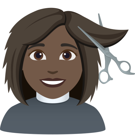 Mulher Cortando O Cabelo: Pele Escura para JoyPixels 10.0
