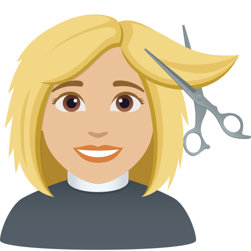 Mulher Cortando O Cabelo: Pele Morena Clara para JoyPixels 10.0