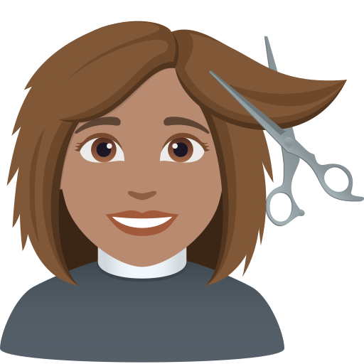 Mulher Cortando O Cabelo: Pele Morena para JoyPixels 10.0