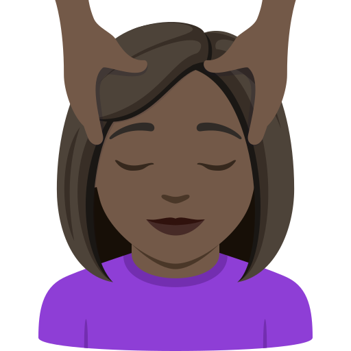 Mulher Recebendo Massagem Facial: Pele Escura para JoyPixels 10.0