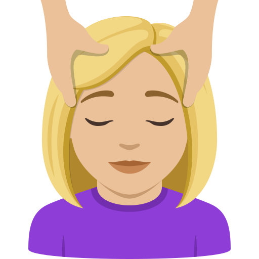 Жінці масажують обличчя: світлий тон шкіри для JoyPixels 10.0