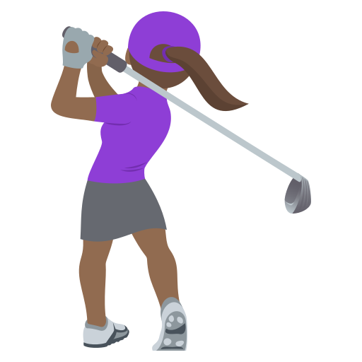 Жінка грає в гольф: темний тон шкіри для JoyPixels 10.0
