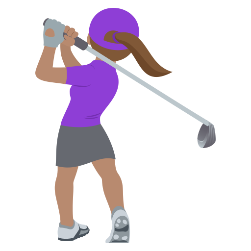 Mulher Golfista: Pele Morena para JoyPixels 10.0