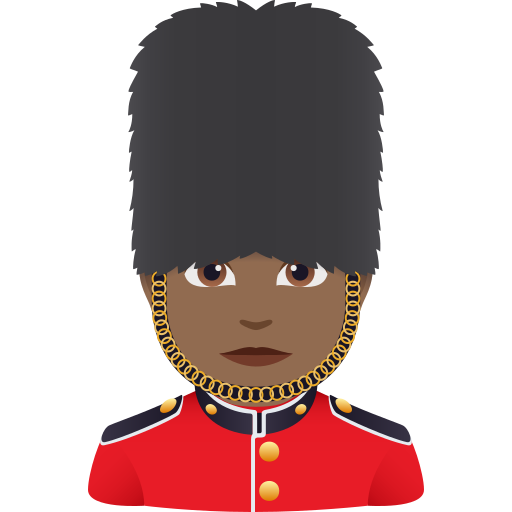 Жінка-гвардієць: темний тон шкіри для JoyPixels 10.0