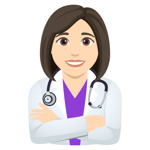 Жінка-лікар: дуже світлий тон шкіри для JoyPixels 10.0