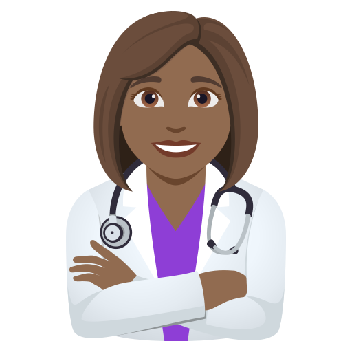 Mulher Profissional Da Saúde: Pele Morena Escura para JoyPixels 10.0