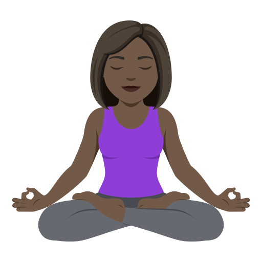 Mulher Na Posição De Lótus: Pele Escura para JoyPixels 10.0