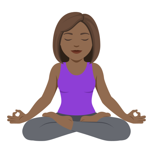 Жінка в позі лотоса: темний тон шкіри для JoyPixels 10.0