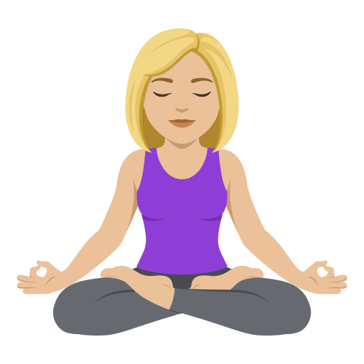 Жінка в позі лотоса: світлий тон шкіри для JoyPixels 10.0