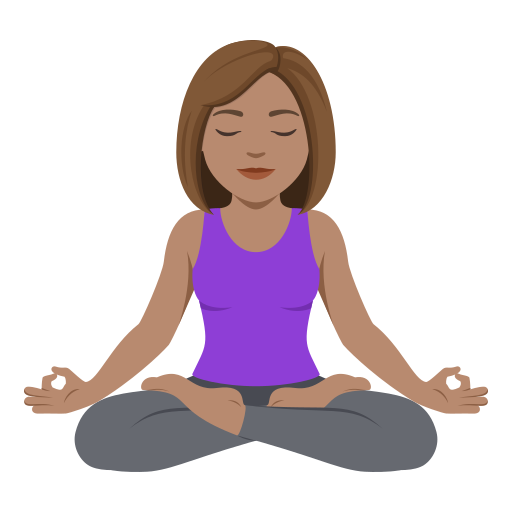 Mulher Na Posição De Lótus: Pele Morena para JoyPixels 10.0