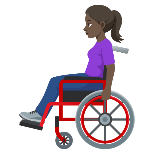 Mulher Em Cadeira De Rodas Manual: Pele Escura para JoyPixels 10.0